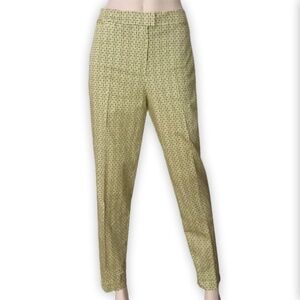 PIAZZA Sempione Brigitte Pants Trousers Cropped Capri Yellow Navy Multi Print